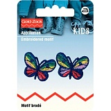 Термоаппликация "Синие бабочки" 20*27мм, 100% полиэстер, 2шт в упаковке, Prym, 925221