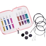 Набор "Deluxe" спиц съемных укороченных "Zing", длина 10см, 8 размеров, KnitPro, 47425