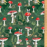 Ткань "Мухоморы", ширина 145см, 100% хлопок, Acufactum Ute Menze, 3523-820