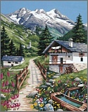Купить недорого   Канва-страмин Royal Paris с рисунком "Alpages" 47,5*37см, MEZ Венгрия, 9880132-00074  в интернет магазине Фэмили хобби