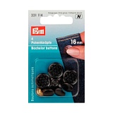 Кнопки "Холостяк", дизайн "13 звезд", диаметр 16мм, латунь/сталь, черный, Prym, 331114