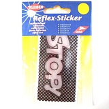 Аппликация, самоклеящаяся, светоотражающая "STOP" 10,2*4,8см, ПВХ, серебристый, Kleiber, 611-65