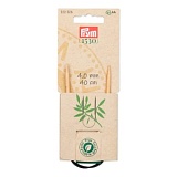 Серия "Prym 1530" - Спицы круговые укороченные 4мм/40см, бамбук, натуральный, Prym, 222526