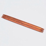 Спицы чулочные "Ginger Cubics" 2мм/15см, ламинированная береза, коричневый, KnitPro, 43001
