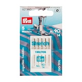 Иглы для швейных машин с плоской колбой 130/705, стрейч № 90, сталь, серебристый, Prym, 152360