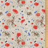 Ткань "Олени в летнем поле", ширина 145см, 100% хлопок, Acufactum, 3523-843