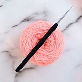 Крючок для вязания с ручкой "Steel" 1,5мм/14,5см, сталь, серебристый/черный, KnitPro, 30865