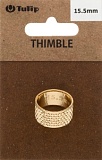 Наперсток "Кольцо", диаметр 15,5мм, сталь, золотистый, Tulip, SN-003e