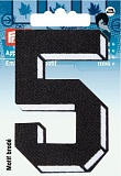 Термоаппликация Цифра 5, мал., черный цв., белая рамка 925890