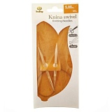 Спицы круговые укороченные "Knina Swivel" 5мм/40см, бамбук, натуральный, Tulip, KS-400500