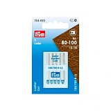 Иглы для швейных машин с плоской колбой 130/705 H LL, кожа № 80-100, сталь, Prym, 154450