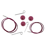 Тросик для съемных спиц, длина около 126 (150)см, заглушки 2шт, ключик, KnitPro, 10505