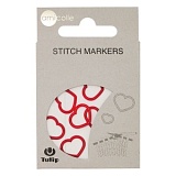 Маркер для вязания "amicolle", сердце, размер 7*12мм, пластик, красный, Tulip, AC-008e