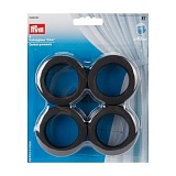 Блочки для штор «Клик», диаметр 40мм, пластик, черный матовый, 8шт в упаковке, Prym, 526601