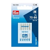 Иглы для швейных машин с плоской колбой 130/705 H, универсальные № 70-90, сталь, Prym, 154391
