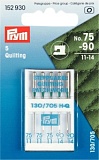 Специальные иглы д/швейных машин с плоской колбой, №75-90, Д/КВИЛТИНГА, 5шт в пенале на бли 15293